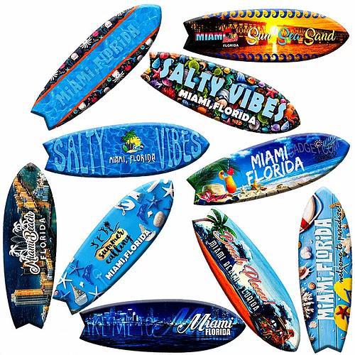 Miami Wood Magnet Surf Board Bottle Souvenir Gift - Fridge Mag – sunnytoysngifts.com