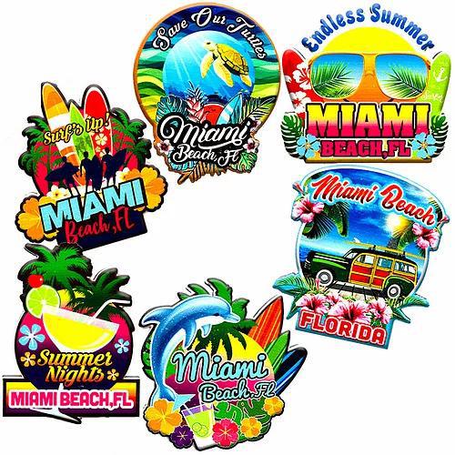Miami Beach Florida Tropical Styles UV Magnet, Souvenir Gift - – sunnytoysngifts.com
