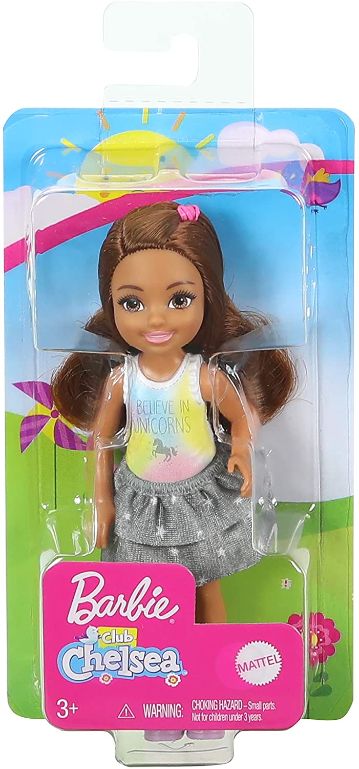 Barbie Club Chelsea Doll (6-inch Brunette) Wearing Unicorn-Themed