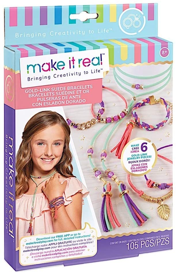  Make It Real - Juicy Couture Perfectly Pink Bracelet Making Kit  - Kids Jewelry Making Kit - DIY Charm Bracelet Making Kit for Girls -  Friendship Bracelets with Beads for Girls