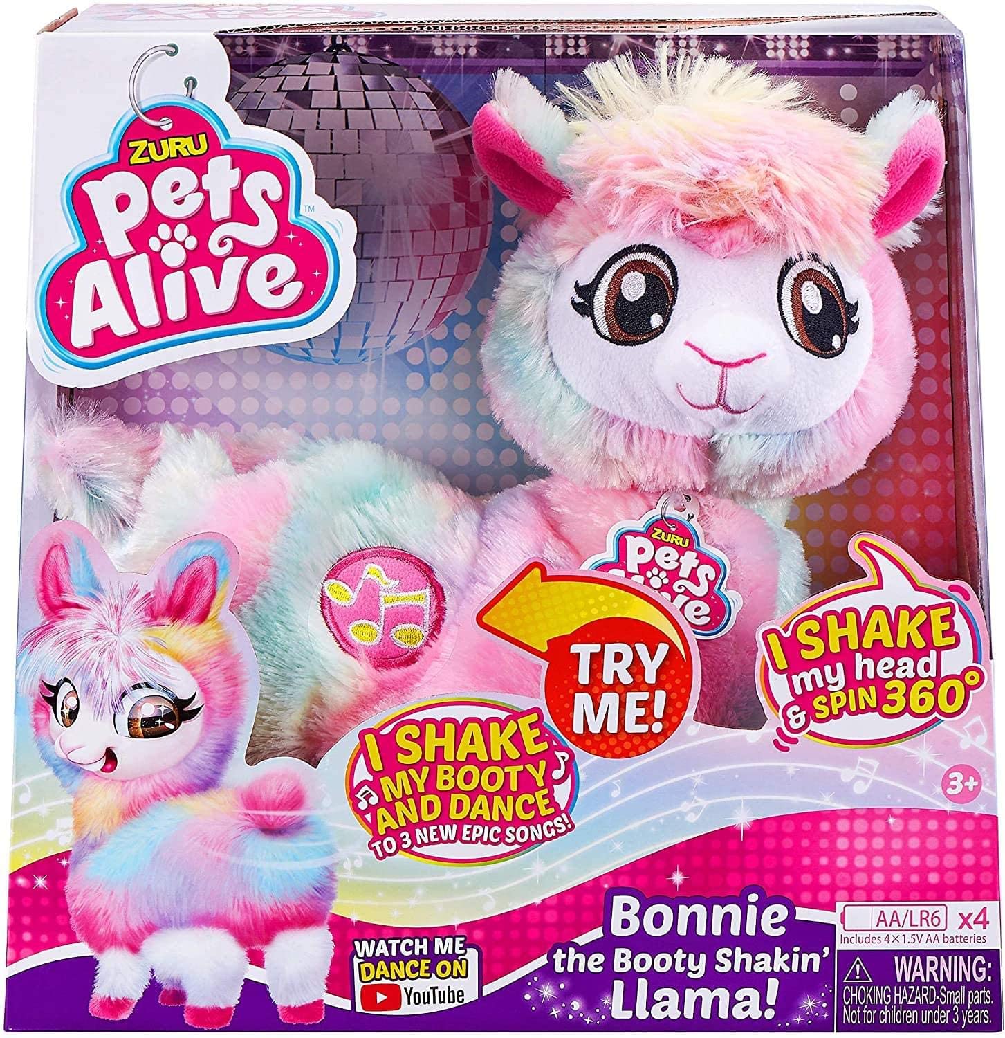 Pets Alive Rainbow Bonnie The Booty Shakin Llama Battery Powered Danci sunnytoysngifts