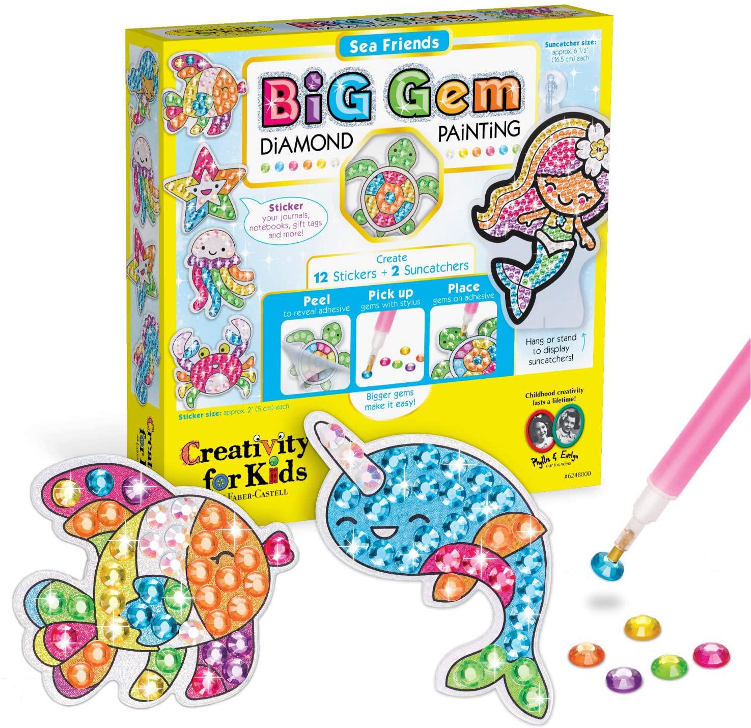 Big Gem Diamond Painting Craft Kit for Kids, Stickers and Suncatchers  (Space)