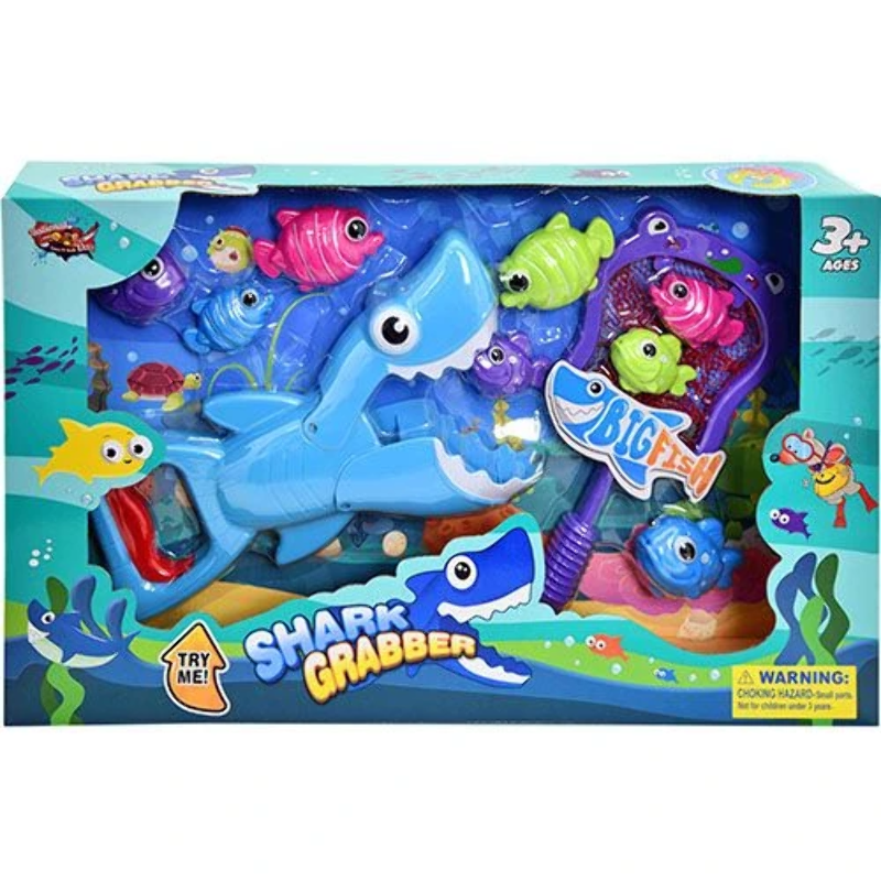 Shark Grabber Baby Bath Toys - Blue Shark with Teeth Biting Action