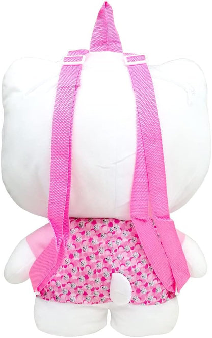 Fast Forward Hello Kitty Plush Backpack Pink Flowers 16" - Great Gift for Hello Kitty Fan