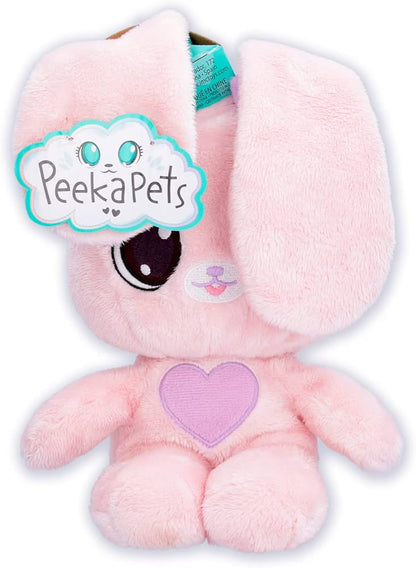 Peekapets Peek-A-Boo- Bunny Pink Plush - Stuffed Animal, Plush Doll - Great Gift for Kids Ages 1-3