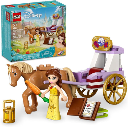 LEGO Disney Princess Belle’s Storytime Horse Carriage and Mini-Doll, Princess Toy for Kids, Disney’s Beauty and The Beast Movie, 43233