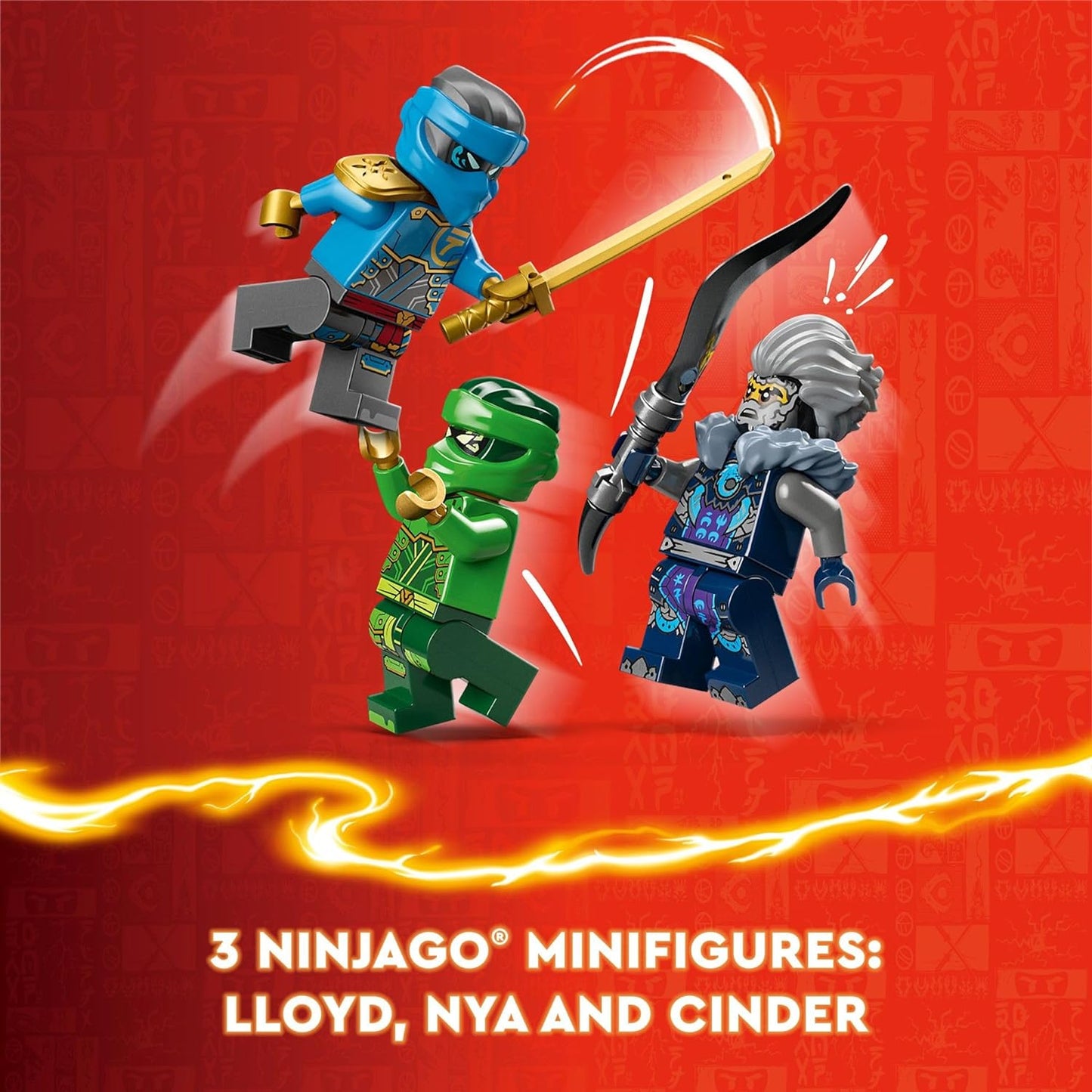 LEGO NINJAGO Lloyd’s Elemental Power Mech Battle Toy with 3 Ninja Action Figures, Adventure Playset for Boys and Girls, Ages 7 and Up, 71817