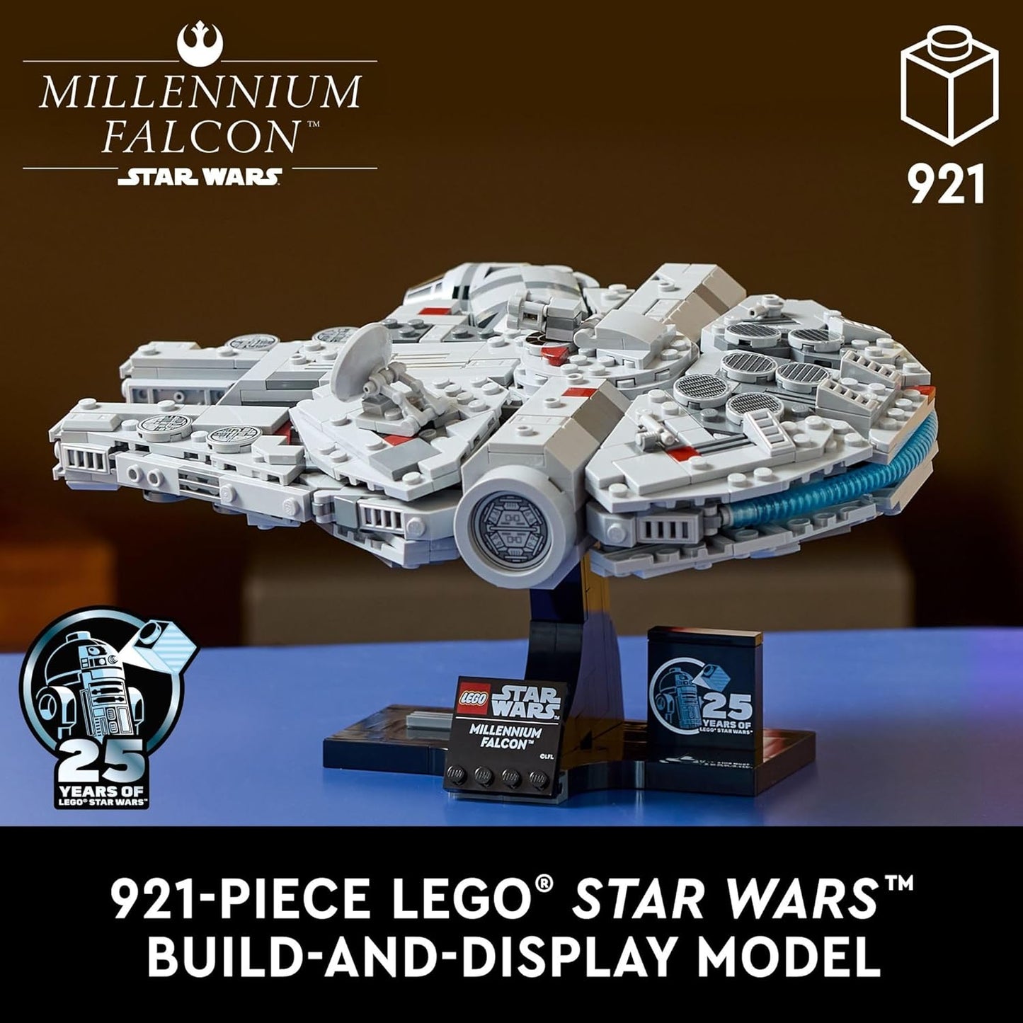 LEGO Star Wars A New Hope Millennium Falcon 25th Anniversary Buildable Starship Model, Ages 18+ Gift for Star Wars Fans, 75375