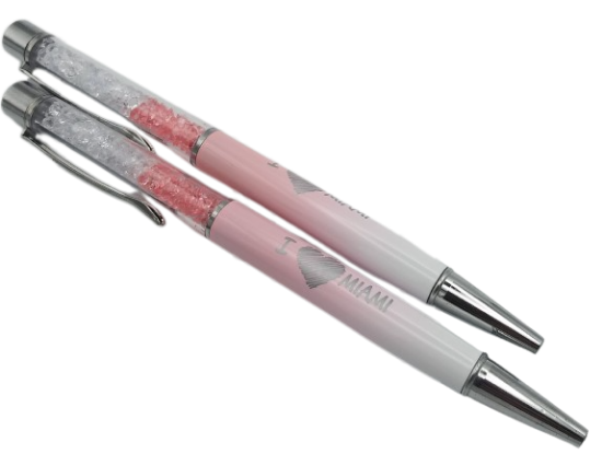 I Love MIAMI Filled with Crystal Gradient Color Pen - MIAMI Souvenir Gift Pen