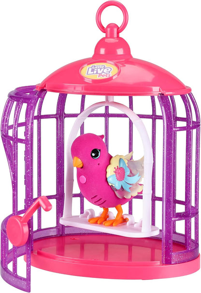 Little Live Pets - Lil' Bird & Bird Cage Tiara Twinkles, New Light Up Wings with 20 + Sounds, and Reacts to Touch