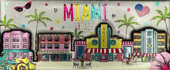 MIAMI Wood 3D Magnet, Souvenir Gift - Fridge & Home Magnet 5 inches