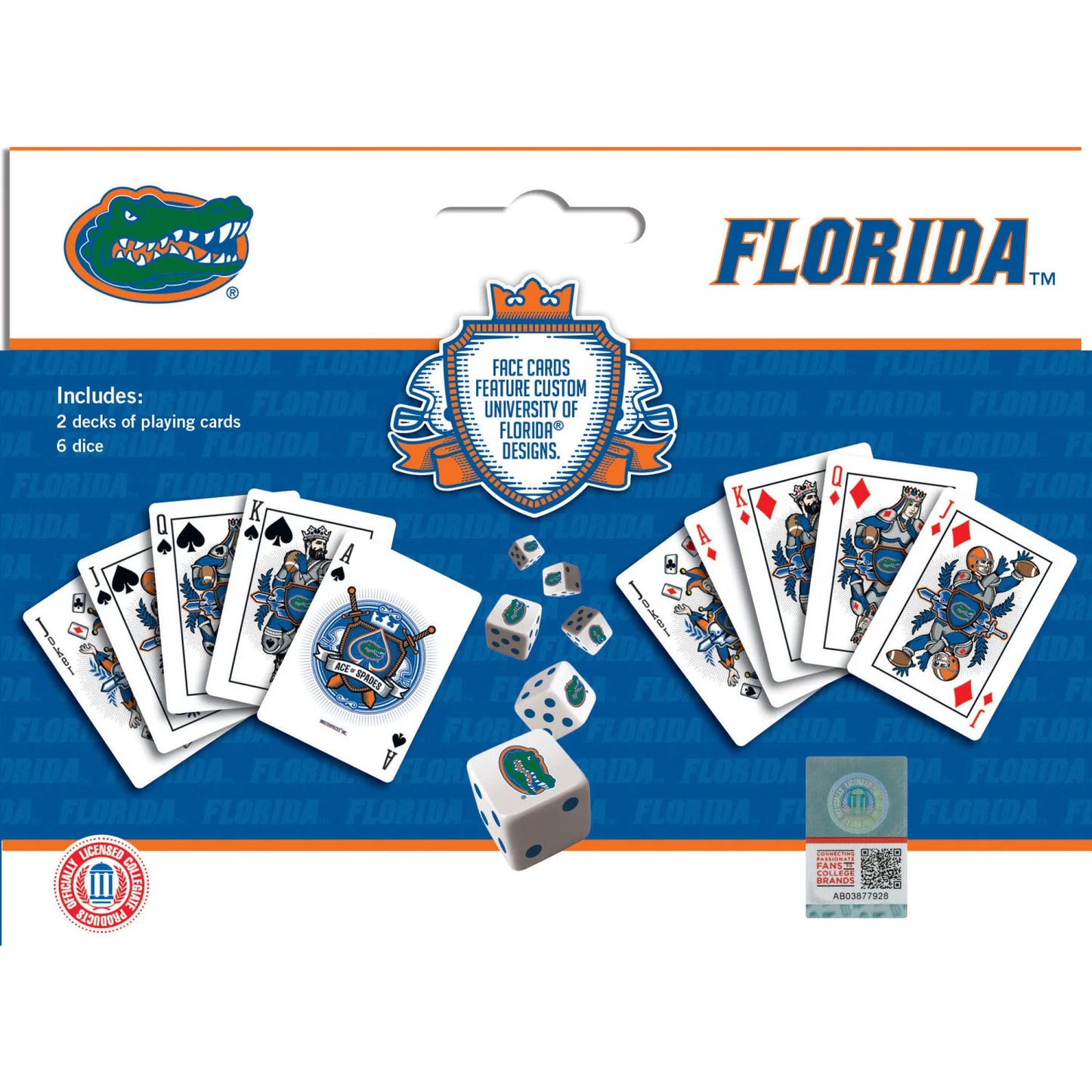 MasterPieces NCAA Florida Gators 2 Pack Cards and Dice Set