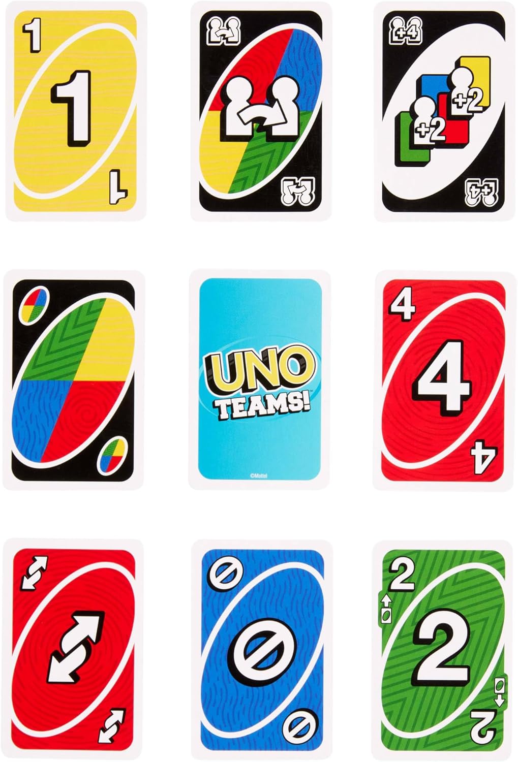 Mattel Games UNO Teams Card Game for Family Nights, Game Nights, Travel, Camping & Parties for Players 7 And Up