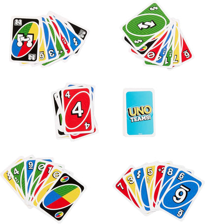 Mattel Games UNO Teams Card Game for Family Nights, Game Nights, Travel, Camping & Parties for Players 7 And Up