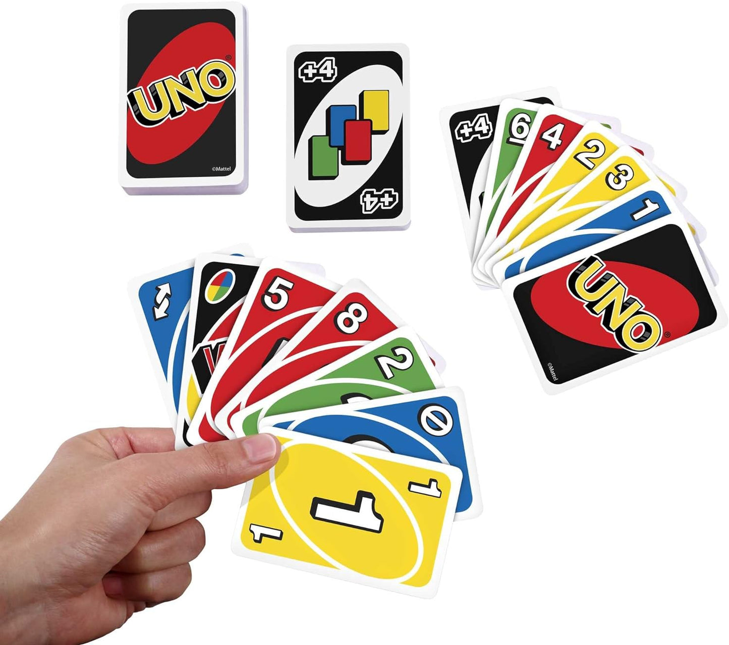 UNO - Classic Colour & Number Matching Card Game - 112 Cards - Customizable & Erasable Wild - Special Action Cards Included