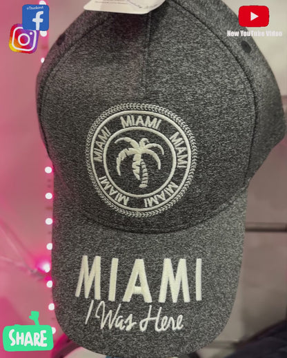 Miami Baseball Hat, Adult Size - “Miami I was Here” - One Size Fits Most, Mom & Daddy Gift Miami Cap