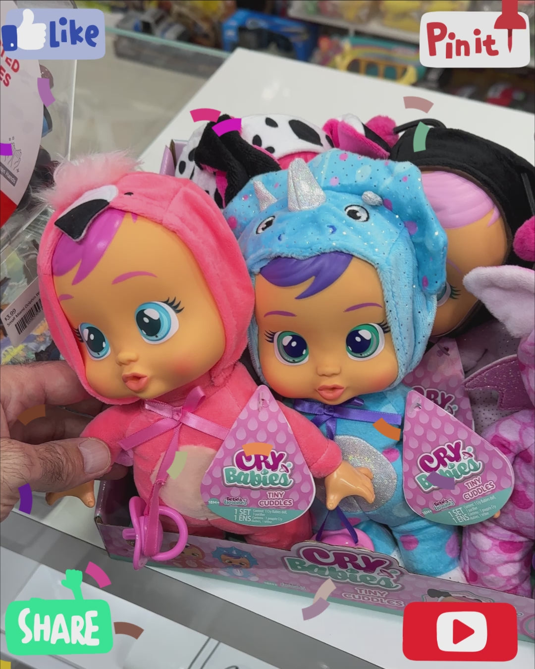 Cry Babies Tiny Cuddles 9 inch Baby Doll Styles Vary 1 Count sunnytoysngifts