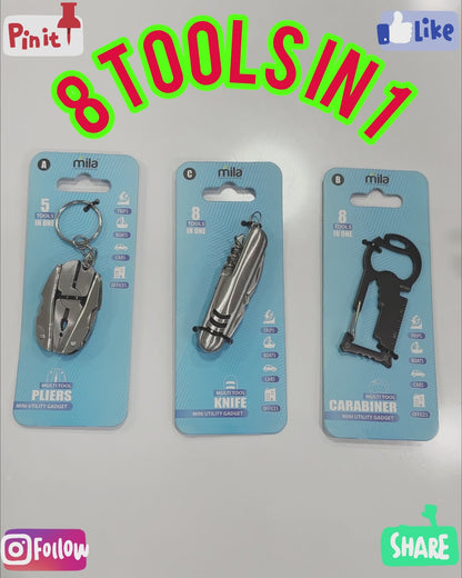 Multi-Tool Keychain: Multitool knife, Pliers, Carabiner Keychain - Pick Your Favorite Gadgets Gift for Dad, Mom or Friends