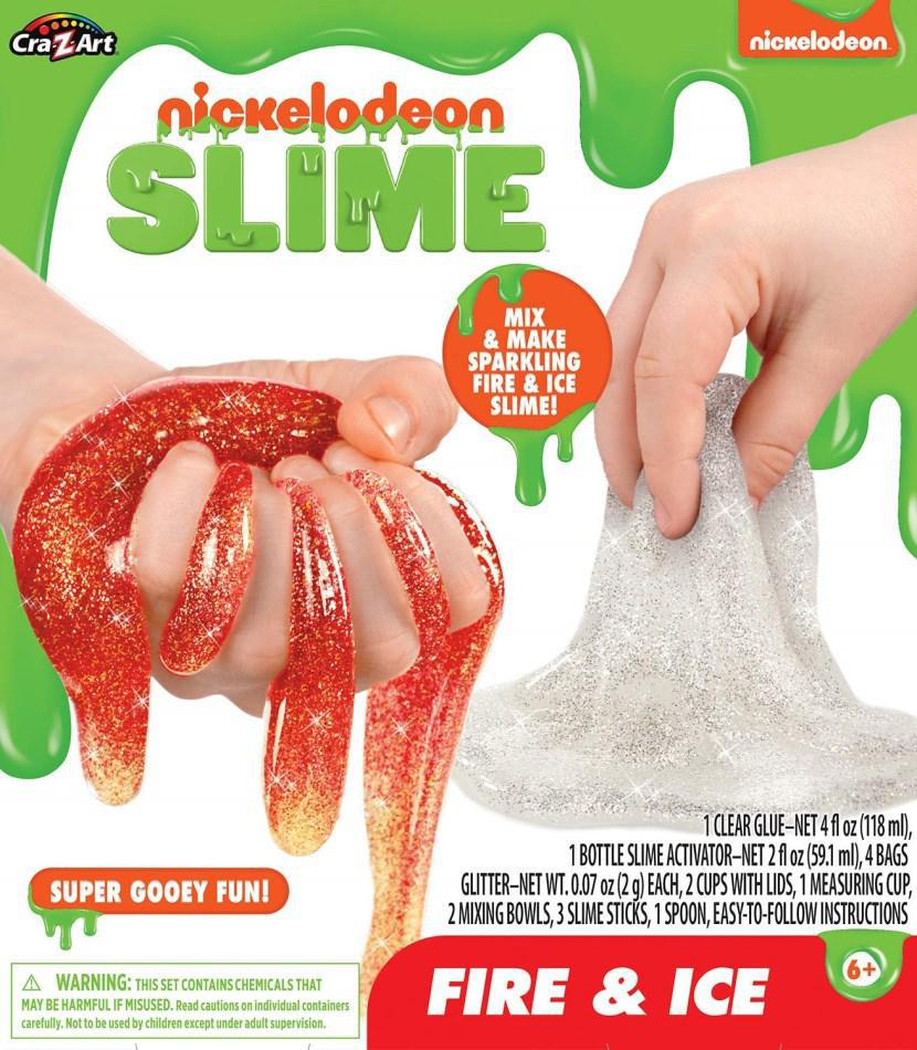 Cra-Z-Art Nickelodeon Fire & Ice Medium Slimy Slime Box Kit - Super Fun Glitter!