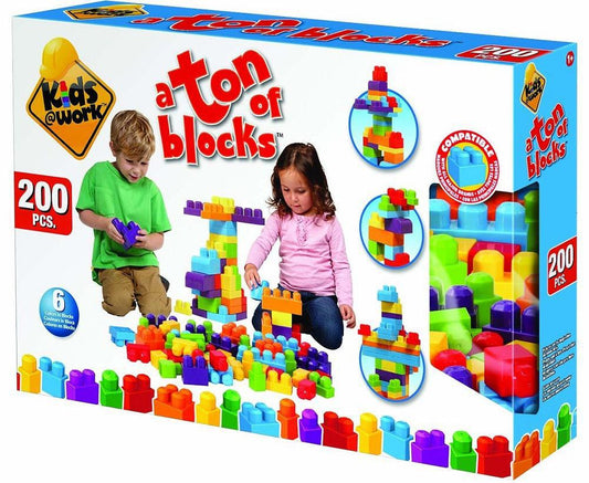 Kid's At Work 200-Piece Ton Of Blocks Boxed Set