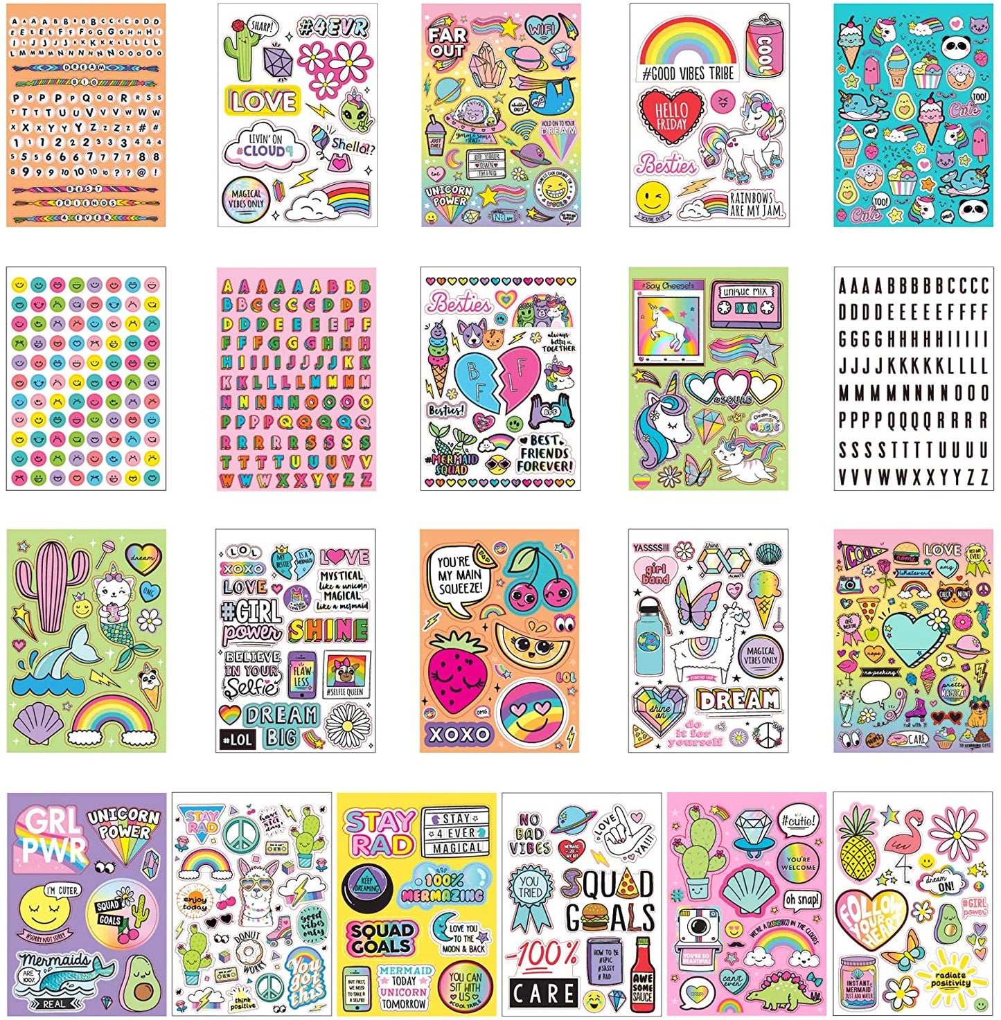 Just My Style 1500+ Sticker Book by Horizon Group USA,Positivity Quotes,  Sweet Treats,VSCO Girl, Unicorns & Much More On 43 Pages
