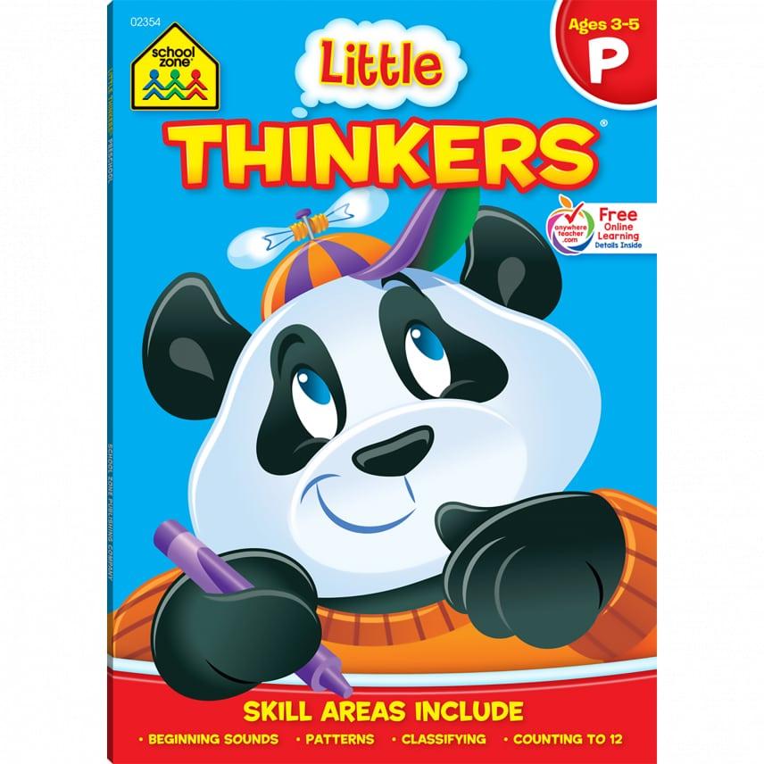 Little Thinkers Preschool Workbook - 32 Pages, Ages 3 to 5, Beginning Sounds, Patterns, Alphabet, Counting 0-12, and More