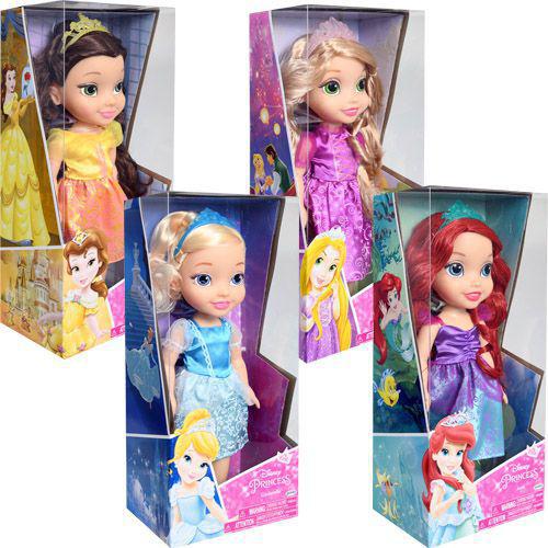 My First Disney Princess Sparkle Collection Large Toddler 14" Doll - Rapunzel ,Ariel, Belle, Cinderella