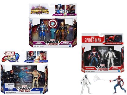 Marvel Gamerverse Exclusive Action Figure 2 Pack: Spider-Man and Mister Negative, Civil warrior Marvel, Black widow Ryu