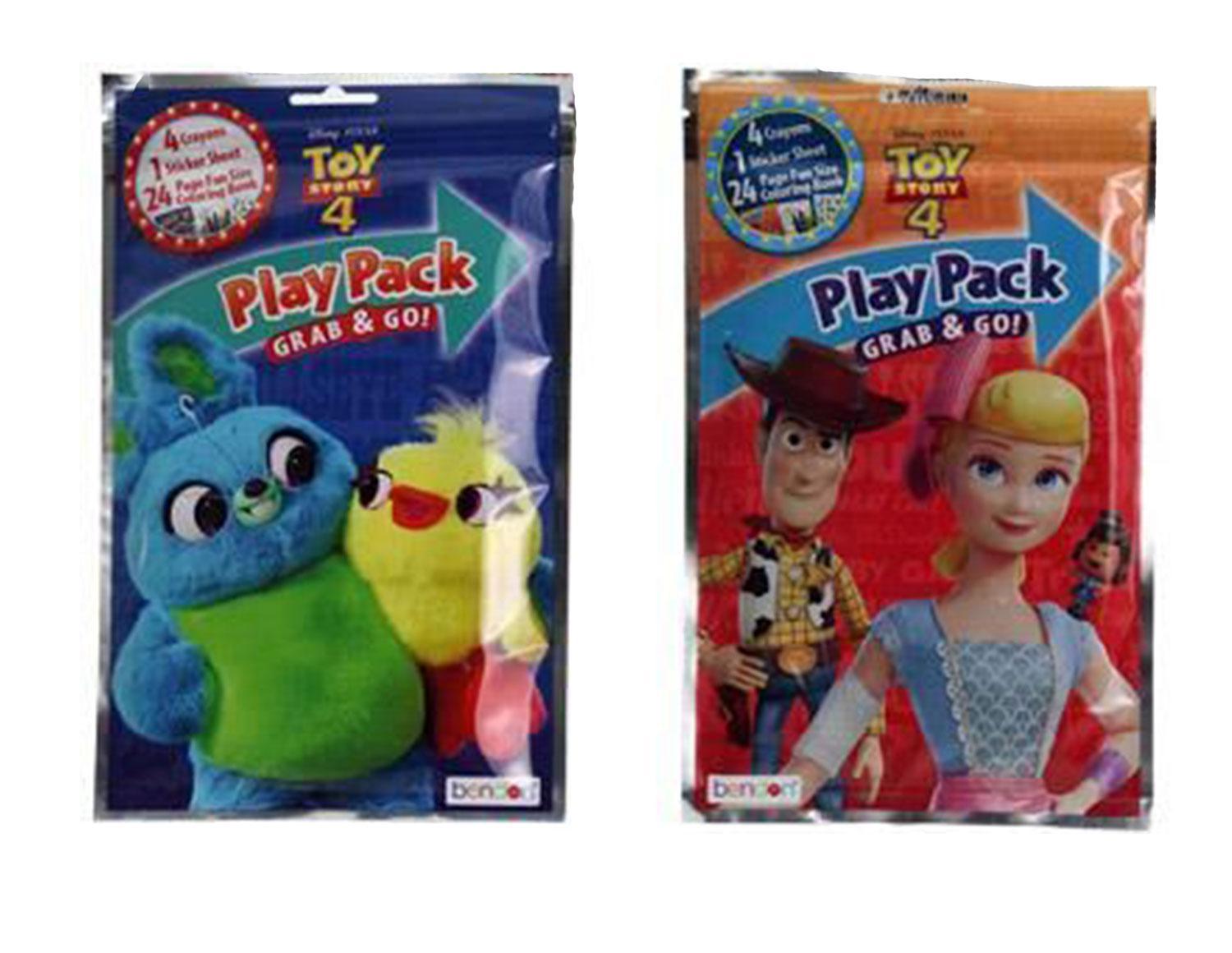 Toy Story 4 Crayon, Sticker & Coloring Paper Grab n Go Play Pack Bulk- 6  Pack 