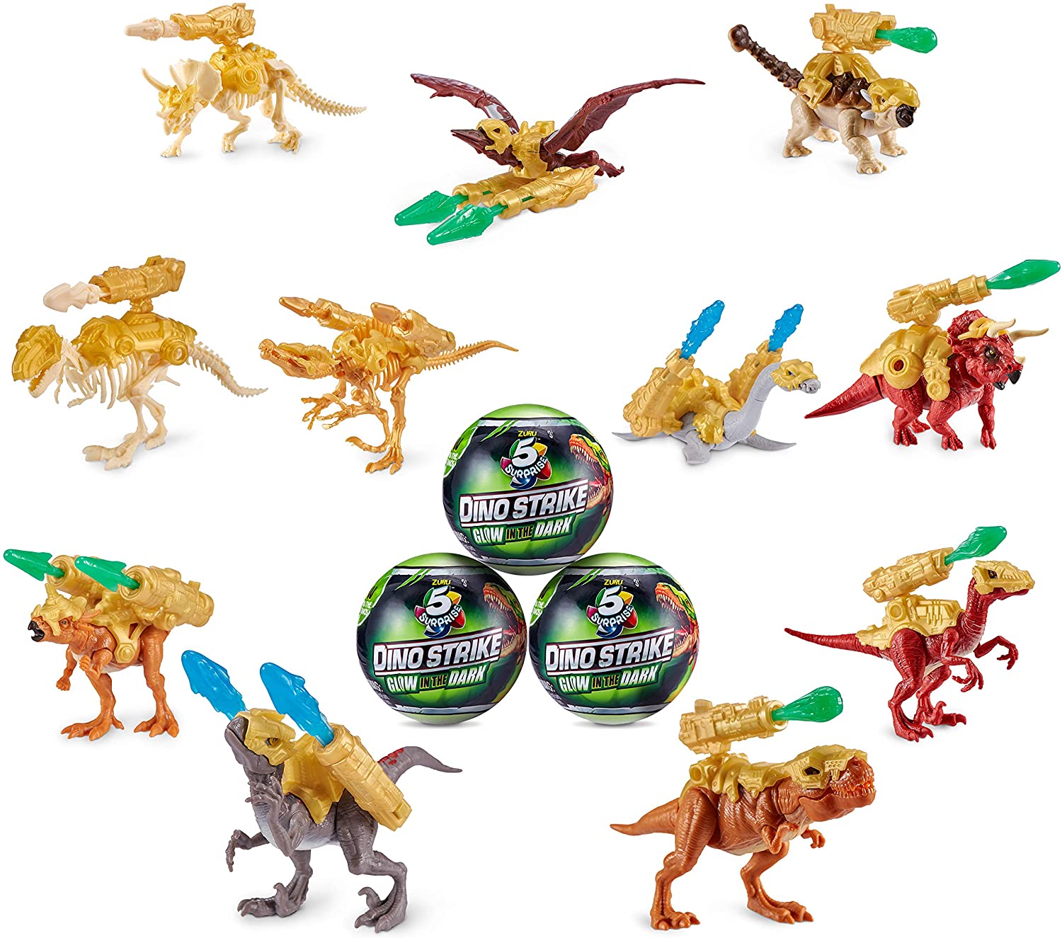 5 Surprise Dino Strike Surprise Mystery Battling Collectible Dinos by –