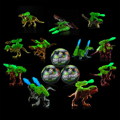 5 Surprise Dino Strike Surprise Mystery Battling Collectible Dinos by ZURU Glow in The Dark