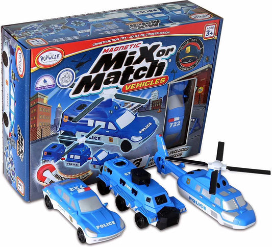 Popular Playthings Magnetic Mix or Match Vehicles-Police