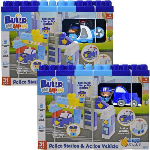 Build Me Up max Castle With Police Station And Action Vehicles, 31 pieces