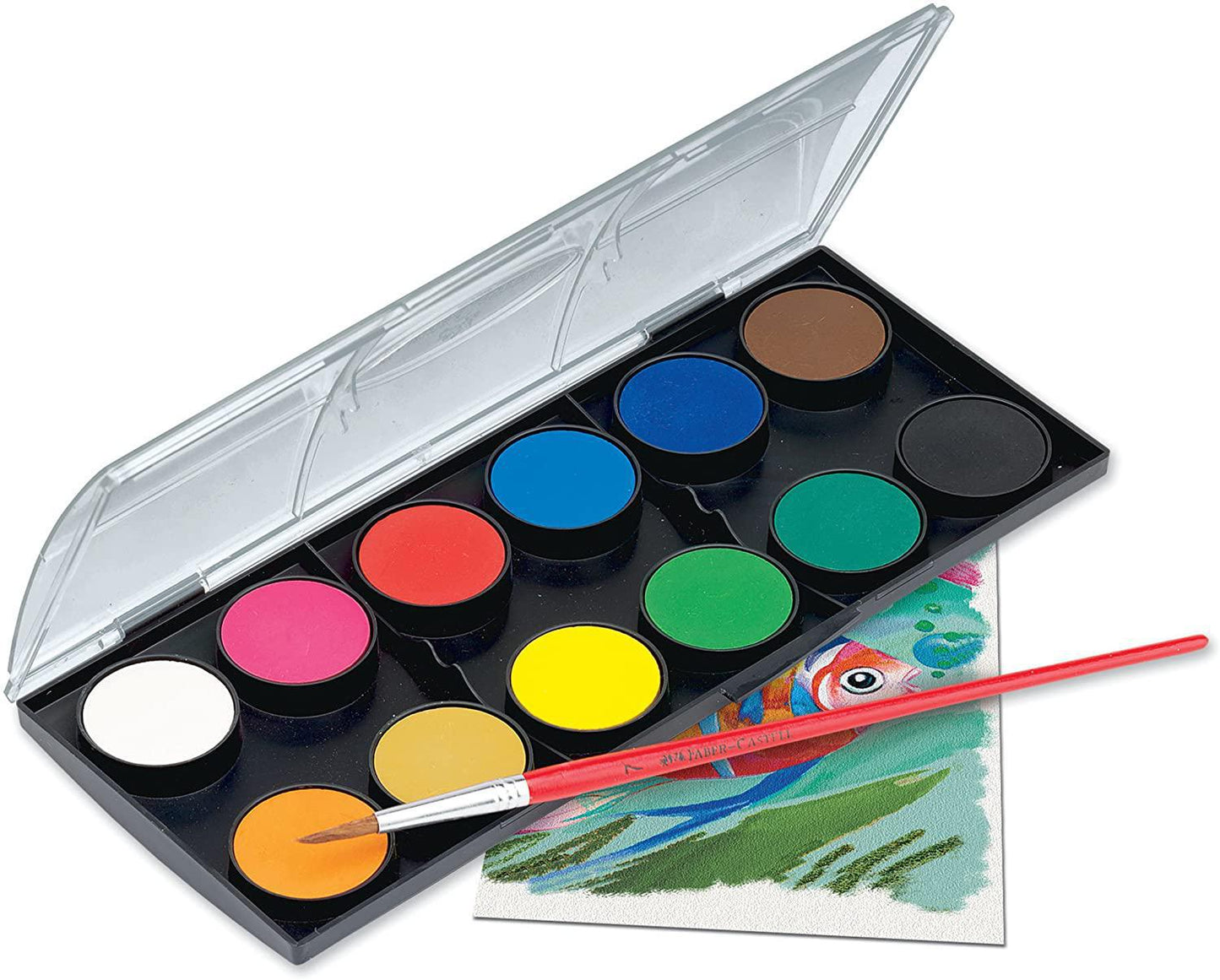 Faber-Castell Watercolor Paint Set With Brush - Premium Washable Water –