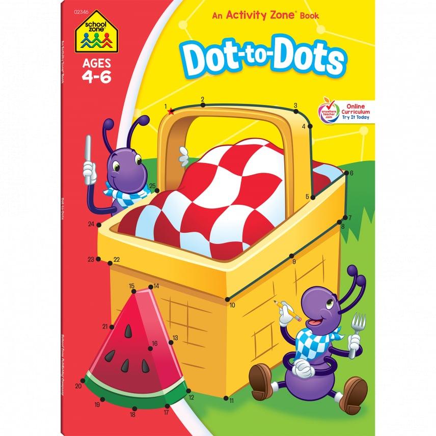 Dot-to-Dots Deluxe Edition Activity Zone Workbook -  Reveal a picture ready to color!