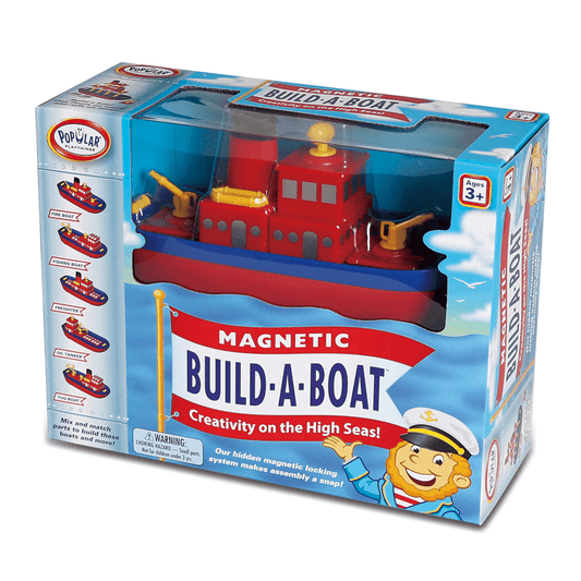 Popular Playthings magnetic Build A Boat - build a fireboat, tug boat, freighter, oil tanker, fishing boat.