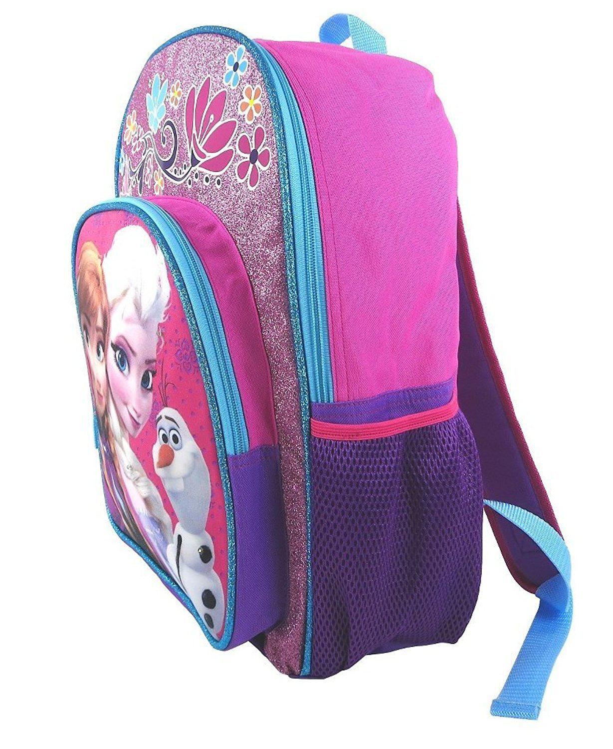 Disney Frozen Elsa 16 Girls Bag School Travel Backpack With Reflective  Designs Multicoloured