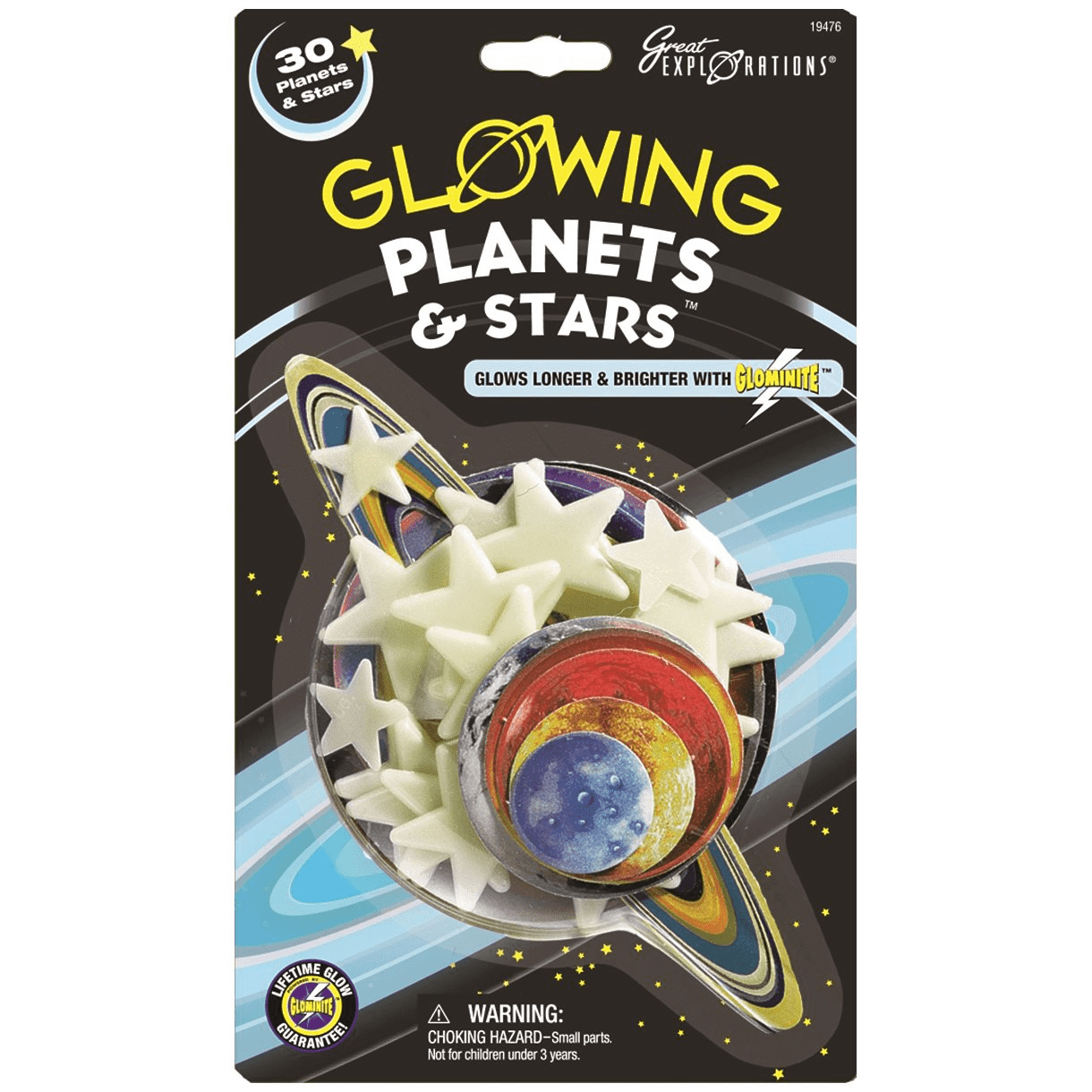 Great Explorations Glow in the Dark Adhesive Plastic Planets & Stars ...