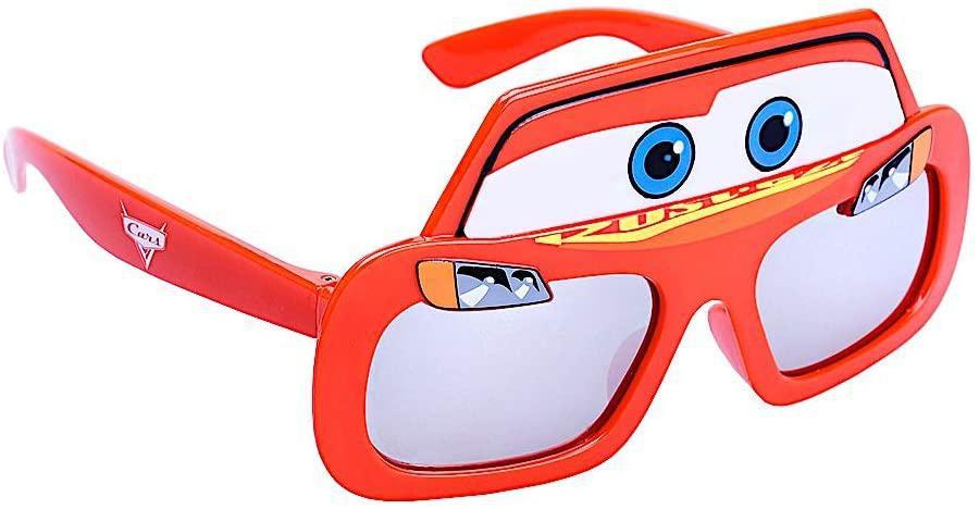 Sun-Staches Cars Lightning McQueen Lil' Characters Costume Party Favor Shades UV400, Multi-Colored, 8", Model Number: SG3714