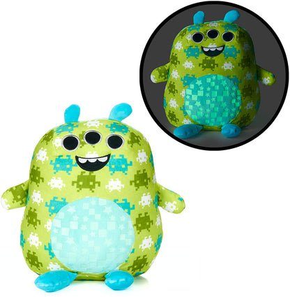 KIDS PREFERRED Double Sided Glow in The Dark Cuddle Pal Plush Toy, Pixel The Alien Stuffed Animal Plush 11.5 inch