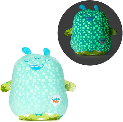 KIDS PREFERRED Double Sided Glow in The Dark Cuddle Pal Plush Toy, Pixel The Alien Stuffed Animal Plush 11.5 inch