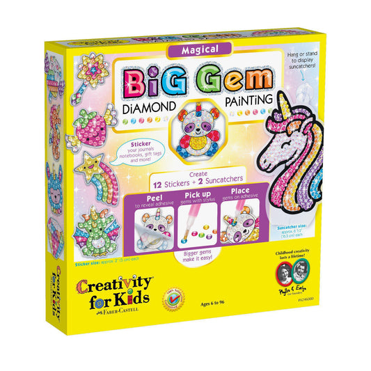 Creativity for Kids Big Gem Diamond Painting Kit - Create Your Own Magical Stickers and Suncatchers - Diamond Art for Kids