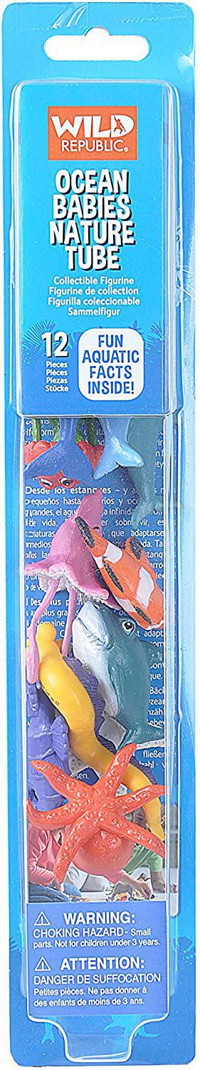 Wild Republic Ocean Babies Figurines Tube, Octopus, Shark, Dolphin, Sea Turtle, Sea Horse, Hammerhead, Clown Fish, EEL, Whale, Star Fish, Jelly Fish