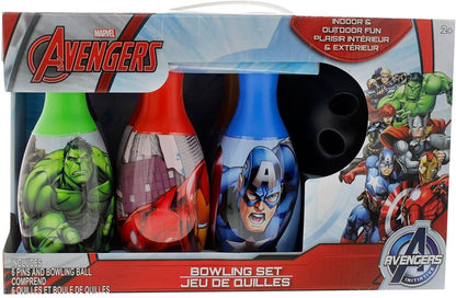 Avengers Bowling Set - Includes 6 Pins & Bowling Ball, Feature: Captain America, Hulk, Thor, Iron Man, Hawkeye and Black Widow