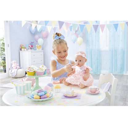 BABY born Interactive Baby Doll Party Theme – Blue Eyes with 9 Ways to Nurture (Eats, Drinks, Cries, Sleeps, Bathes, and Wets)