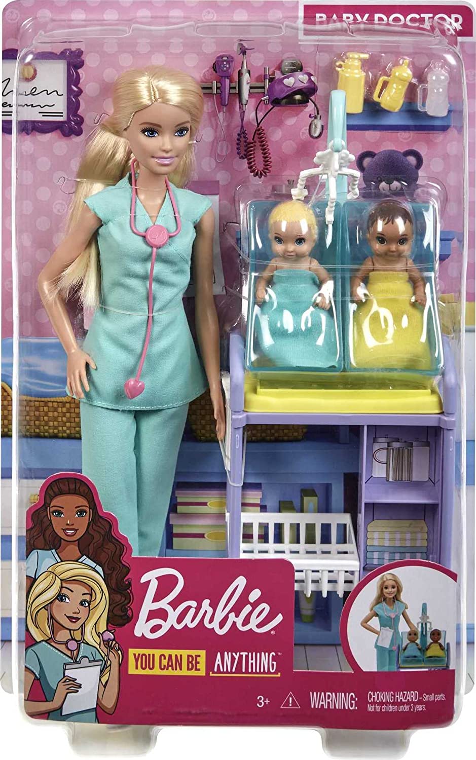 Barbie you can be anything baby doctor blonde doll and playset sale