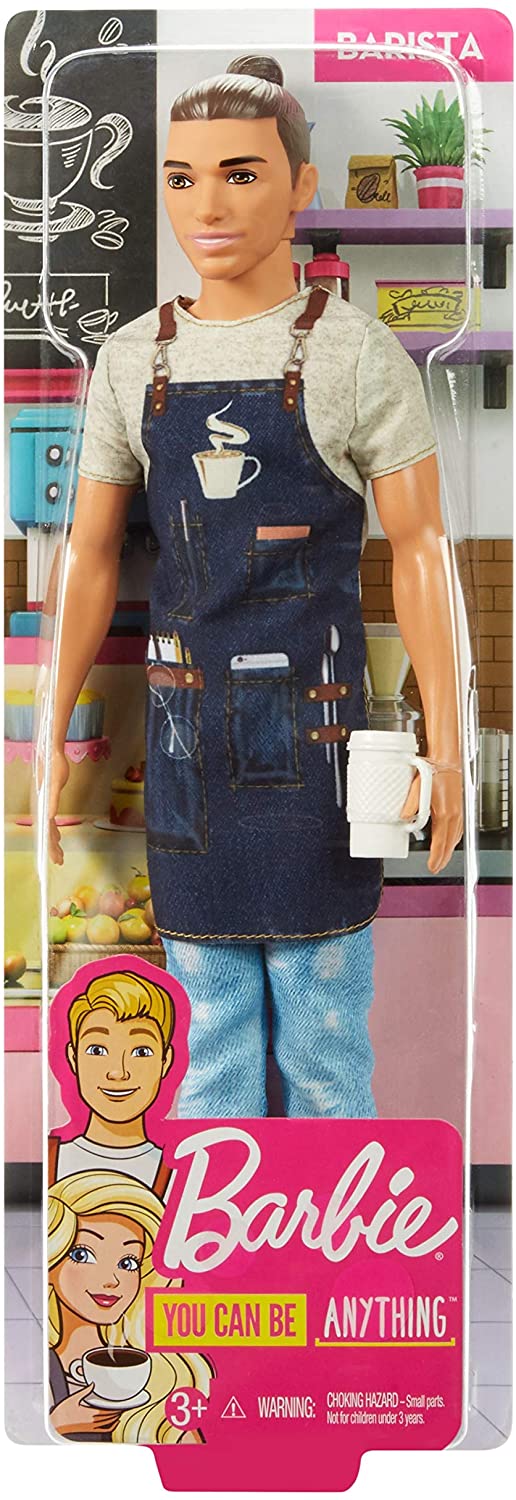 Barbie Ken Careers Barista Doll with Coffee-Themed Accessories - Regular