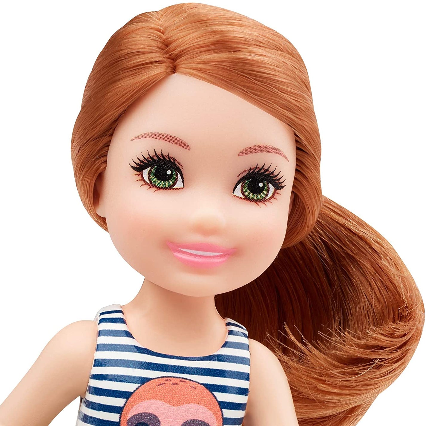 Barbie Club Chelsea Doll 6 Inch With Red Hair Wearing Sloth Graphic