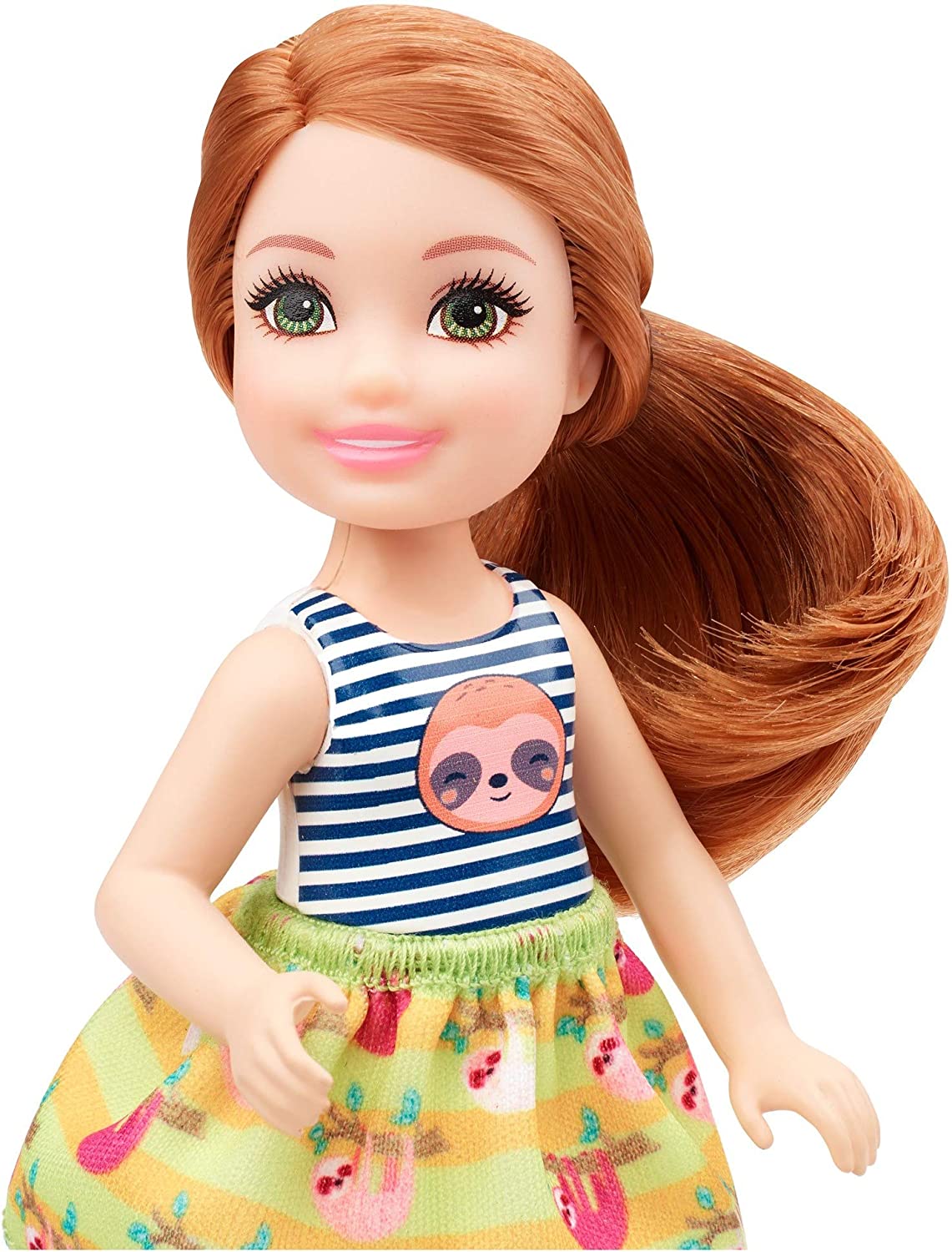Barbie Club Chelsea Doll 6 Inch With Red Hair Wearing Sloth Graphic