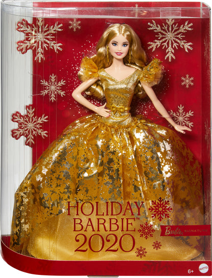 Barbie Signature 2020 Holiday Barbie Doll (12-inch Blonde Long Hair) in Golden Gown